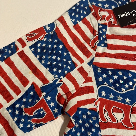 NEW Y2K VINTAGE CANDY COUTURE Americana Democrat Top - Picture 5 of 6